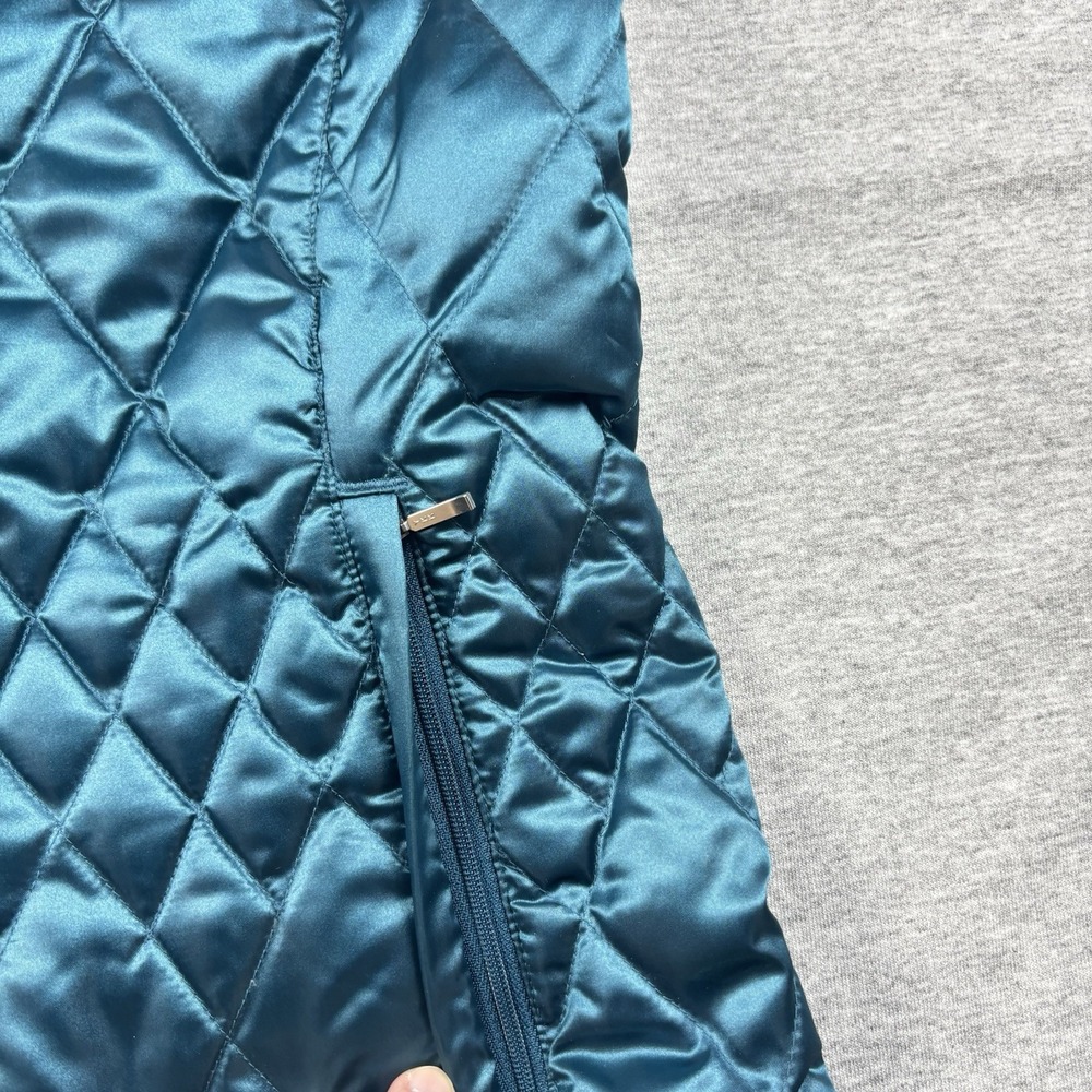 Lands' End Women's Diamond Quilted Down Puffer Vest Emerald Green Size Medium - Picture 5 of 9